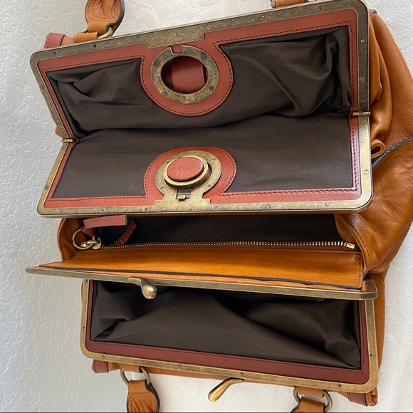 Chloe cognac 3 compartments front pocket tote - Picture 11 of 15